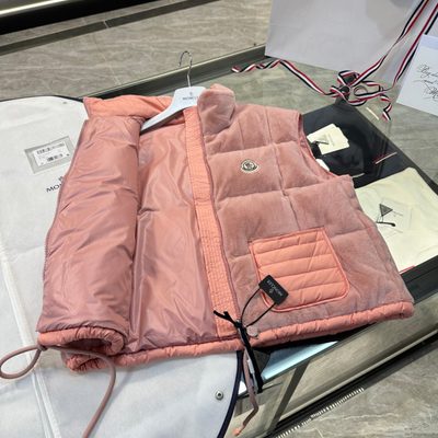 Moncler Arques Velvet Down Vest in a pink — 4