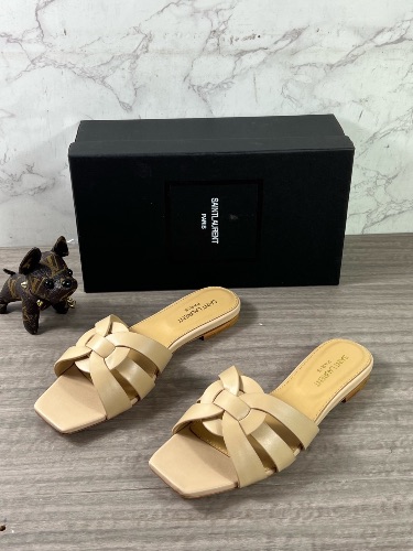Saint Laurent Tribute flat slide sandals — 3