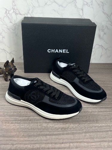 Chanel trainers crafted from a mix of suede, mesh, and calfskin — 4