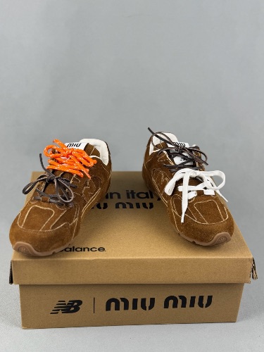 Miu Miu x New Balance 530 SL sneakers in a brown cinnamon colorway — 4