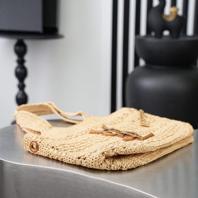 Saint Laurent Icare Medium in Raffia — 6