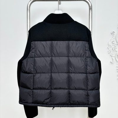 Moncler Square-Quilted Padded Wool Zip-Up Cardigan — 4