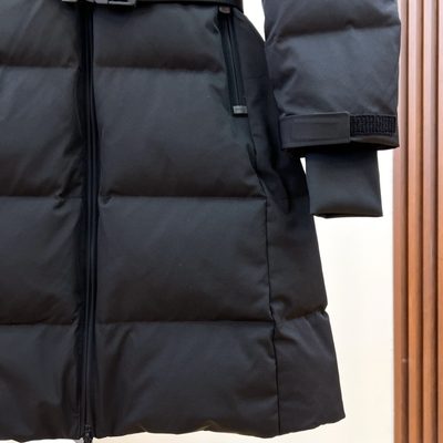 Moncler black longline belted hooded puffer coat — 5