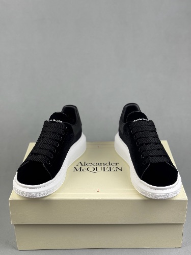 Alexander McQueen Black Velvet Oversized Sneakers — 4