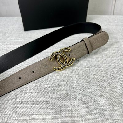 Chanel leather belt features a gold-tone CC buckle — 5