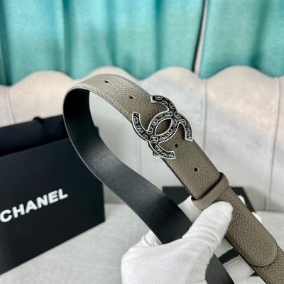 Chanel leather belt features a gold-tone CC buckle — 8