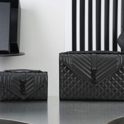 Saint Laurent So Black Mixed Matelassé Envelope Bag — 13