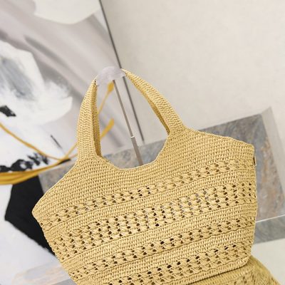 Saint Laurent Icare Medium Raffia Tote — 7