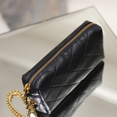 Saint Laurent Cassandre Bijou quilted textured-leather pouch — 5