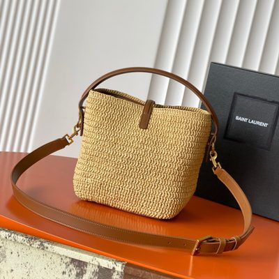 Saint Laurent Le 37 Raffia Bucket Bag — 3