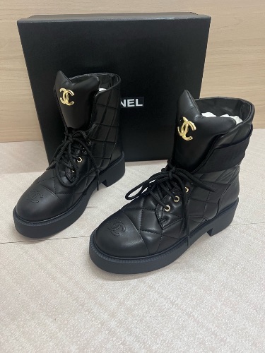 Chanel quilted lambskin combat boots — 3