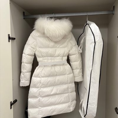 Moncler Boedic hooded shearling-trimmed long down jacket — 8