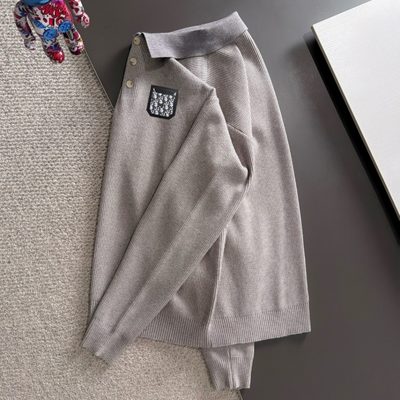 Dior  long-sleeve knit polo sweater — 7