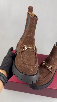 Gucci Horsebit suede ankle boots — 5