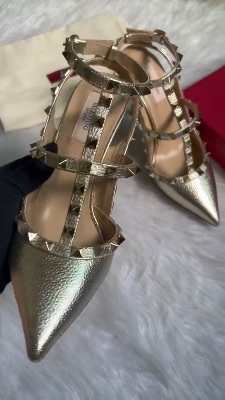 Valentino Garavani 100mm Rockstud metallic pumps — 5