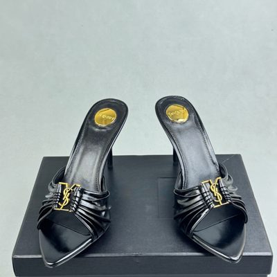 Saint Laurent Babylone stiletto mules in black — 4