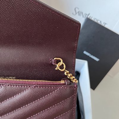 Saint Laurent Cassandre Envelope Chain Wallet — 7