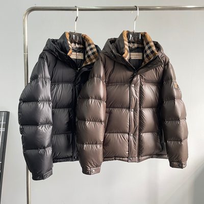 Burberry shiny shell hooded puffer jackets — 3