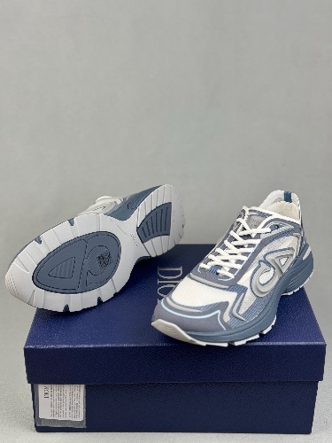 Dior B30 sneakers in blue technical mesh and grey