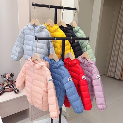 Moncler Enfant navy blue hooded down puffer jacket — 9