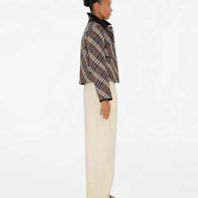 Burberry Oldham Check Quilted Jacket in the Moss Brown/Ink Grey — 4