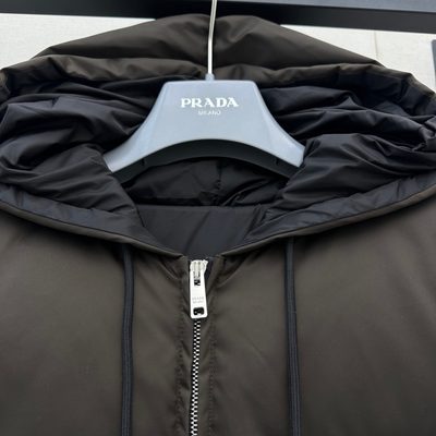 Prada Brown Re-Nylon Hooded Down Jacket — 5