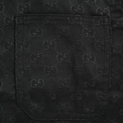 Gucci GG canvas linen-blend bowling shirt in black — 8