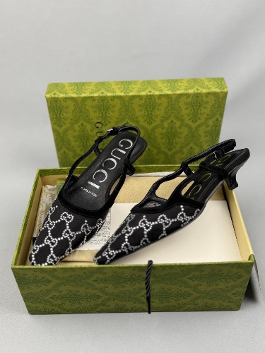 Gucci Women's GG crystal slingback pumps