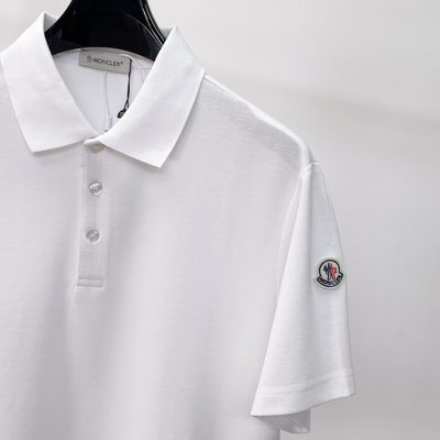 Moncler white cotton piquet polo shirt — 4