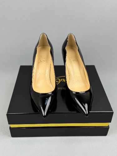 Christian Louboutin black patent leather Hot Chick pumps — 3