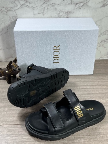 Dior Dioract black lambskin sandals — 4