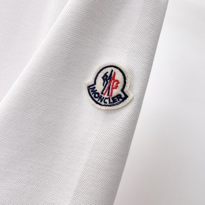 Moncler white cotton piquet polo shirt — 9