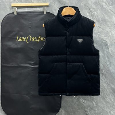 Prada Down-Filled Cotton Corduroy Vest