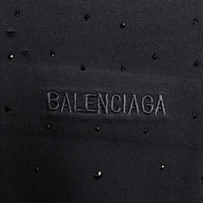 Balenciaga rhinestone-embellished white crewneck T-shirt — 4