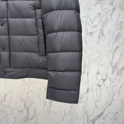 Moncler ivory-colored Moncler down-filled snap-front shirt jacket with dual chest flap pockets — 7