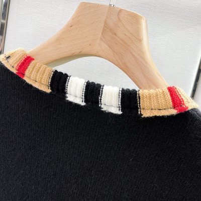 Burberry Checked Jacquard-Trimmed Wool Sweater — 6