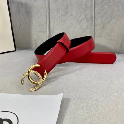 Chanel leather belt features a distinctive silver CC logo buckle — 5