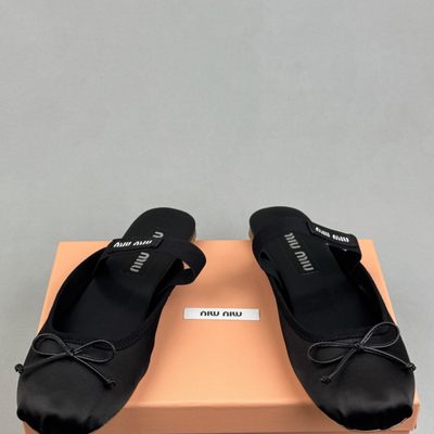 Miu Miu black satin ballet flats — 4