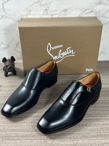 Christian Louboutin Chambelimonk calfskin monk strap shoes — 3