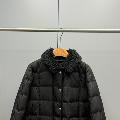 Moncler Cygnes Faux Fur Collar Quilted Puffer Jacket — 3