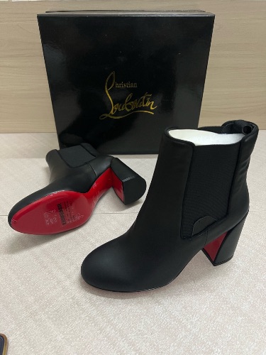 Christian Louboutin Turelastic black leather ankle boots