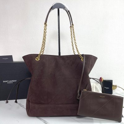 Saint Laurent Jamie Shopping quilted suede tote bag — 3