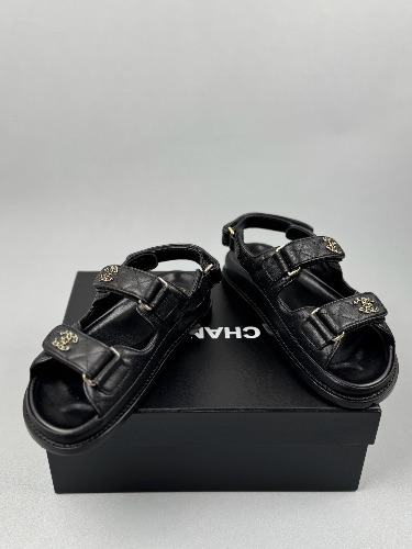 Chanel Grained Calfskin quilted "Dad" sandals — 3
