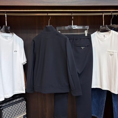 Prada technical fabric zip-up jacket and matching trousers set — 3