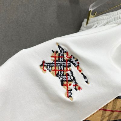 Burberry Check Trim Cotton Shorts — 4