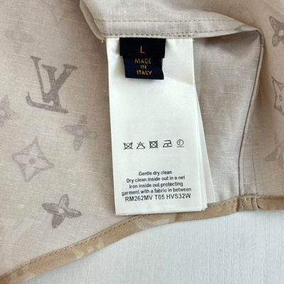 Louis Vuitton beige Monogram short-sleeved shirt — 10
