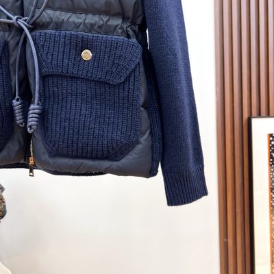 Moncler Wool & Cashmere Blend Padded Zip-Up Cardigan — 5