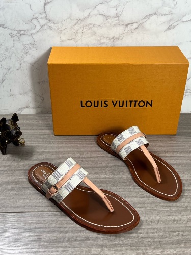 Louis Vuitton Damier Azur Palma flat thong sandals