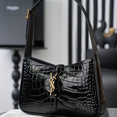 Saint Laurent Le 5 à 7 Crocodile-Effect Hobo Bag — 4