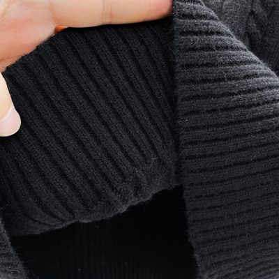 Prada black cable-knit crewneck sweater — 7
